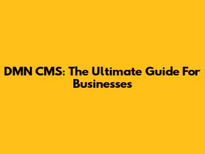 DMN CMS: The Ultimate Guide For Businesses