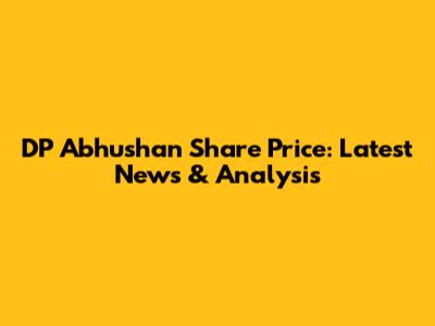 DP Abhushan Share Price: Latest News & Analysis