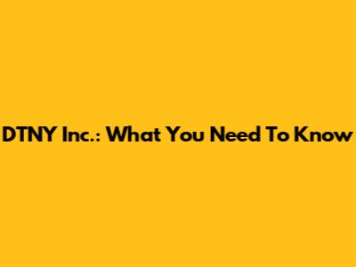 DTNY Inc.: What You Need To Know