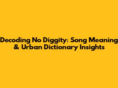 Decoding 'No Diggity': Song Meaning & Urban Dictionary Insights
