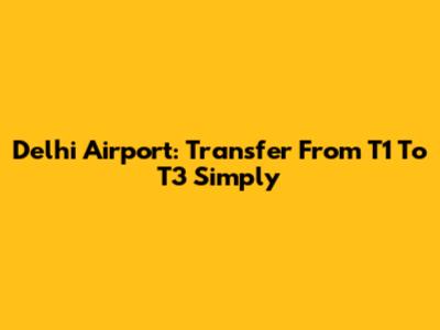 Delhi Airport: Transfer From T1 To T3 Simply