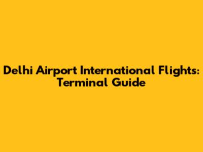 Delhi Airport International Flights: Terminal Guide