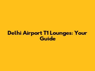 Delhi Airport T1 Lounges: Your Guide