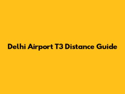 Delhi Airport T3 Distance Guide