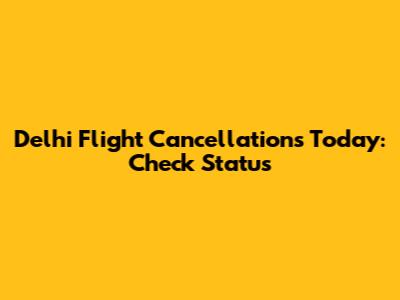 Delhi Flight Cancellations Today: Check Status