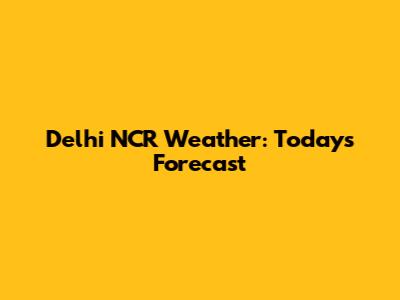 Delhi NCR Weather: Today's Forecast