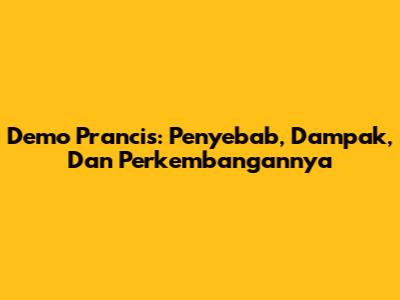 Demo Prancis: Penyebab, Dampak, Dan Perkembangannya