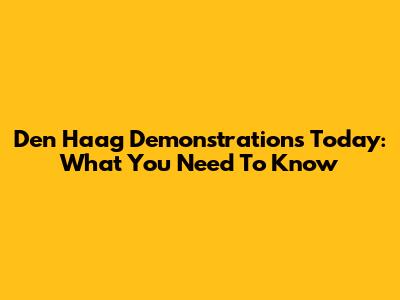 Den Haag Demonstrations Today: What You Need To Know