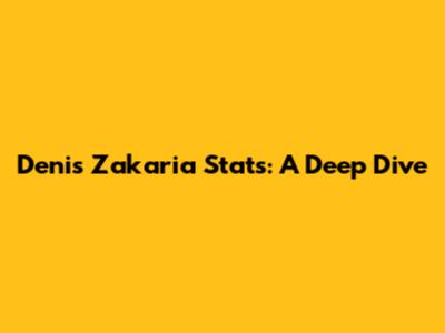 Denis Zakaria Stats: A Deep Dive