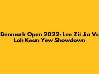Denmark Open 2022: Lee Zii Jia Vs Loh Kean Yew Showdown