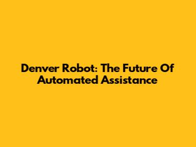 Denver Robot: The Future Of Automated Assistance