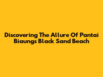 Discovering The Allure Of Pantai Biaung's Black Sand Beach