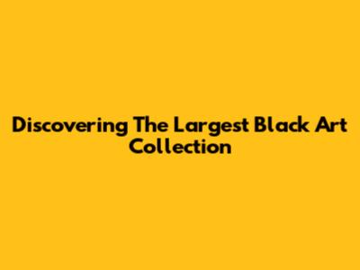 Discovering The Largest Black Art Collection
