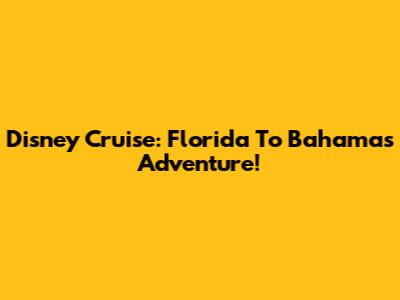 Disney Cruise: Florida To Bahamas Adventure!