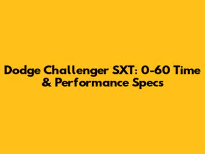 Dodge Challenger SXT: 0-60 Time & Performance Specs