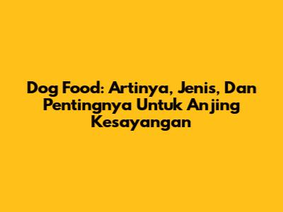 Dog Food: Artinya, Jenis, Dan Pentingnya Untuk Anjing Kesayangan