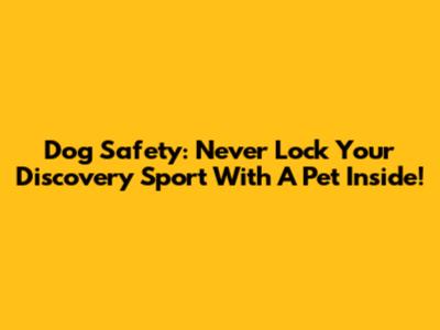 Dog Safety: Never Lock Your Discovery Sport With A Pet Inside!