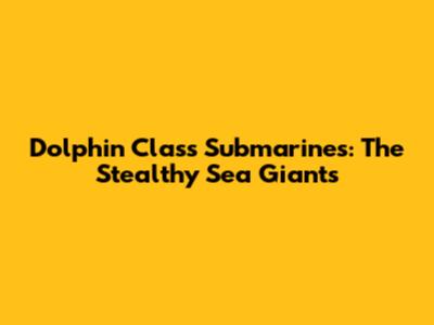 Dolphin Class Submarines: The Stealthy Sea Giants