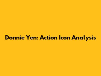Donnie Yen: Action Icon Analysis