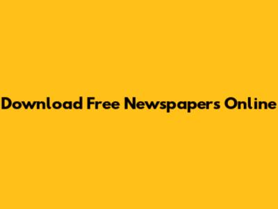 Download Free Newspapers Online