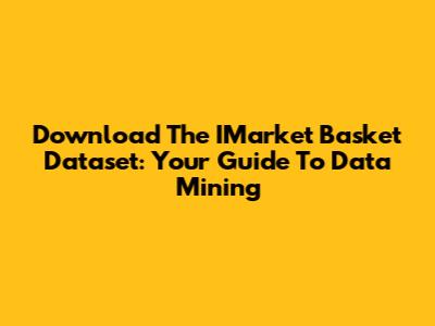 Download The IMarket Basket Dataset: Your Guide To Data Mining