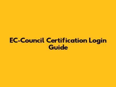 EC-Council Certification Login Guide