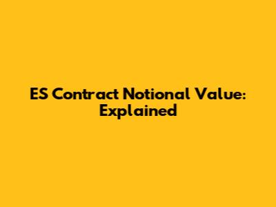 ES Contract Notional Value: Explained