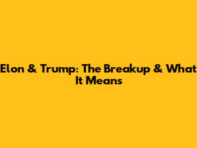 Elon & Trump: The Breakup & What It Means