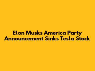 Elon Musk's America Party Announcement Sinks Tesla Stock