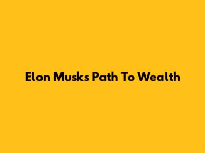 Elon Musk's Path To Wealth