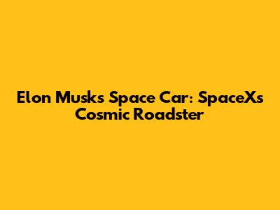 Elon Musk's Space Car: SpaceX's Cosmic Roadster