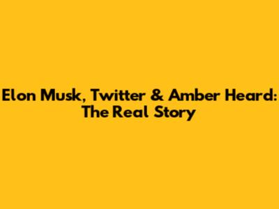 Elon Musk, Twitter & Amber Heard: The Real Story