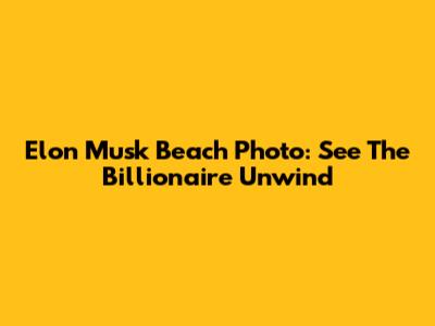 Elon Musk Beach Photo: See The Billionaire Unwind