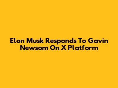 Elon Musk Responds To Gavin Newsom On X Platform