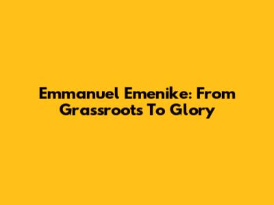 Emmanuel Emenike: From Grassroots To Glory