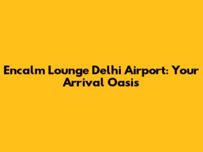 Encalm Lounge Delhi Airport: Your Arrival Oasis