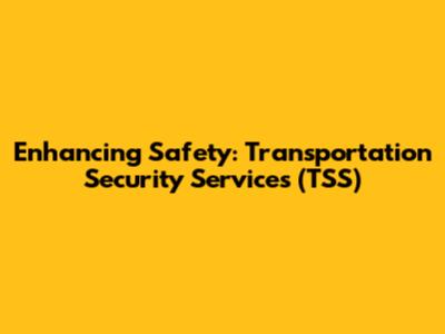 Enhancing Safety: Transportation Security Services (TSS)