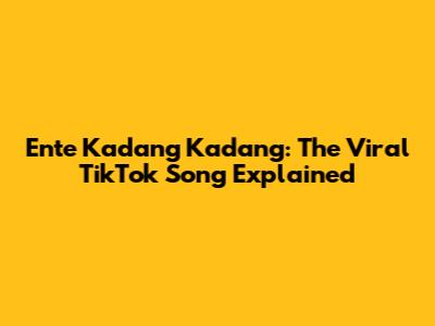 Ente Kadang Kadang: The Viral TikTok Song Explained