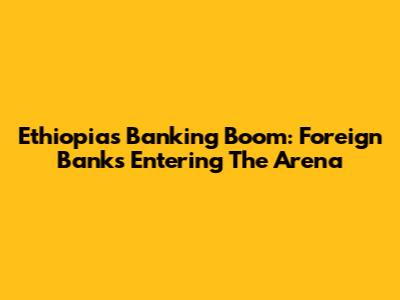 Ethiopia's Banking Boom: Foreign Banks Entering The Arena