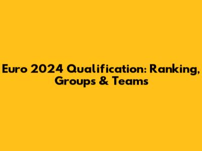 Euro 2024 Qualification: Ranking, Groups & Teams