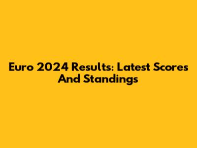 Euro 2024 Results: Latest Scores And Standings