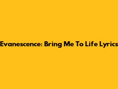 Evanescence: Bring Me To Life Lyrics