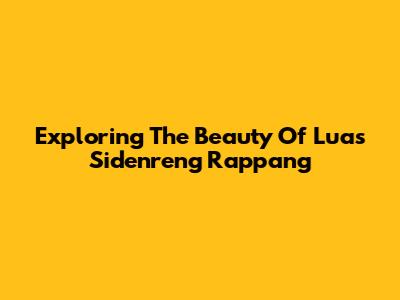 Exploring The Beauty Of Luas Sidenreng Rappang