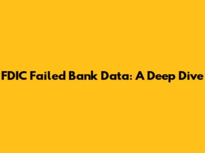 FDIC Failed Bank Data: A Deep Dive