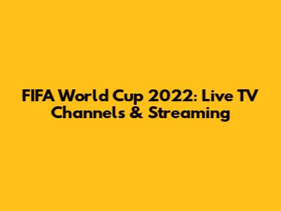 FIFA World Cup 2022: Live TV Channels & Streaming