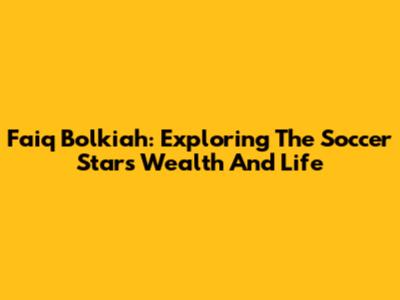 Faiq Bolkiah: Exploring The Soccer Star's Wealth And Life