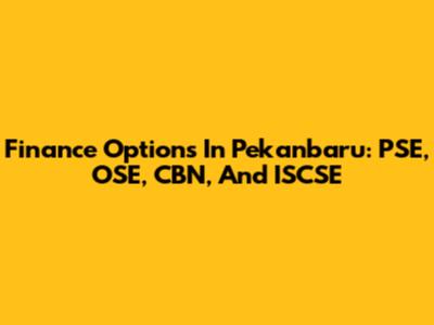 Finance Options In Pekanbaru: PSE, OSE, CBN, And ISCSE