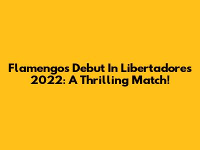 Flamengo's Debut In Libertadores 2022: A Thrilling Match!