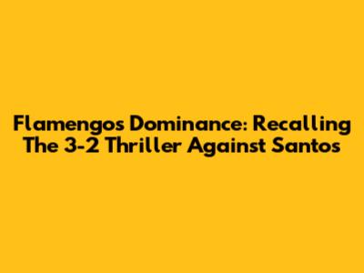 Flamengo's Dominance: Recalling The 3-2 Thriller Against Santos