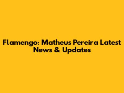 Flamengo: Matheus Pereira Latest News & Updates